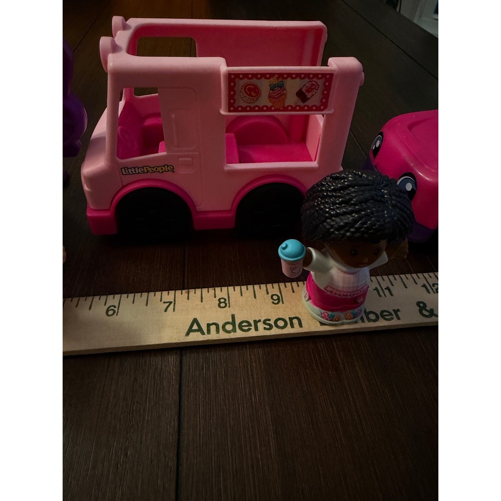 Fisher Price Little People Barbie Vehicle Lot Helicopter Ice Cream Truck Car 3pc - Picture 6 of 13